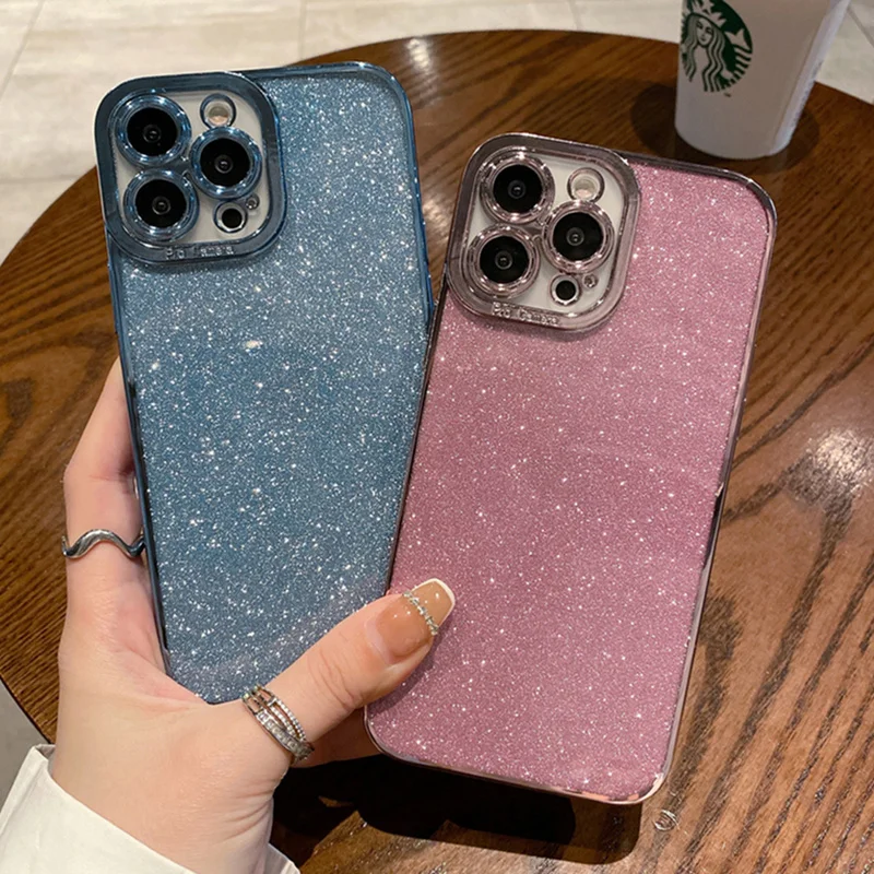 

Роскошный блестящий чехол для телефона iPhone 13 12 11 Pro Max X Xs Max Xr 7 8 Plus 12Mini SE 2022, мягкий силиконовый ударопрочный чехол