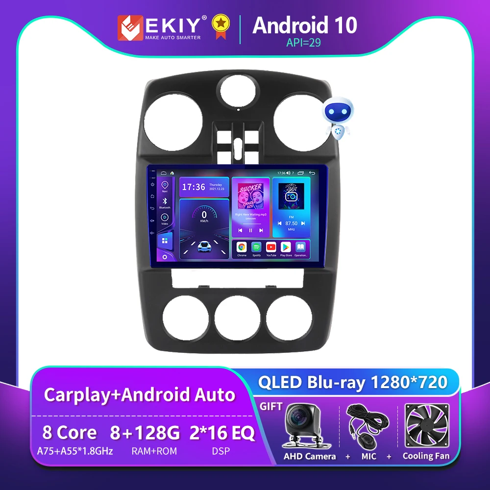 EKIY T900 8 + 128G Авторадио Android 10 для Chrysler PT Cruiser 2007-2009 автомобильное радио мультимедиа