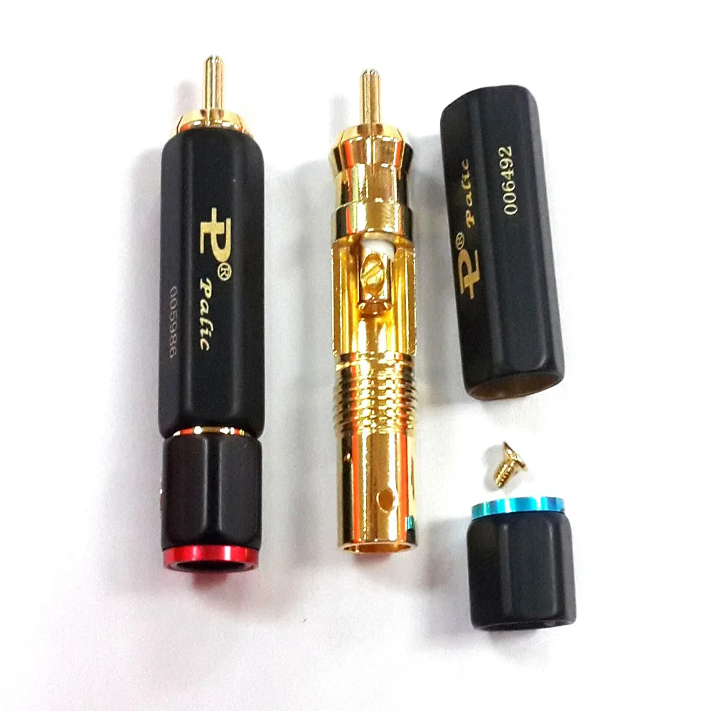 

A Pair Palic Laser Engraving Solderless RCA Video Socket/109 Self-locking Integrated Lotus Socket/High-end AV Lotus Socket