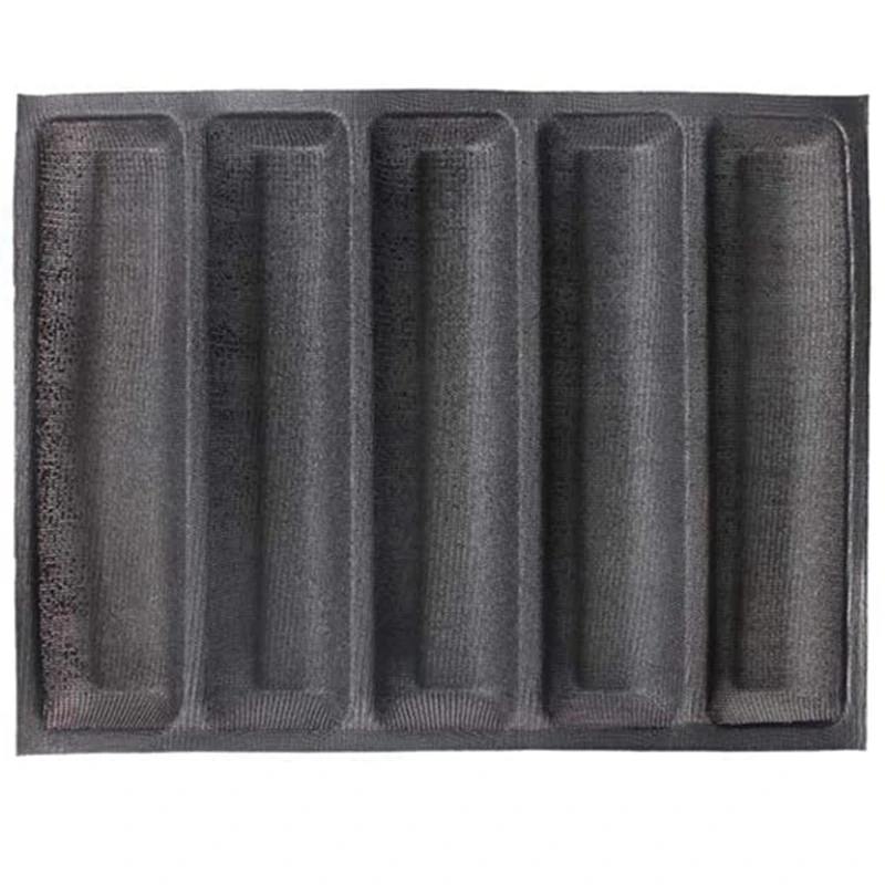 

Silicone Perforated Baking Forms Sandwich Mold French Bread Pan Dog Food Mat 5 Loaf Non-Stick Baking Liners