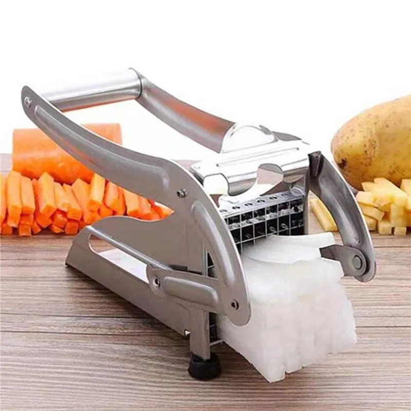 

French Fry Cutter with 2 Blades Cucumber Carrot Stainless Steel Vegetable Chopper Potato Slicer Cutter Kitchen Accessories New