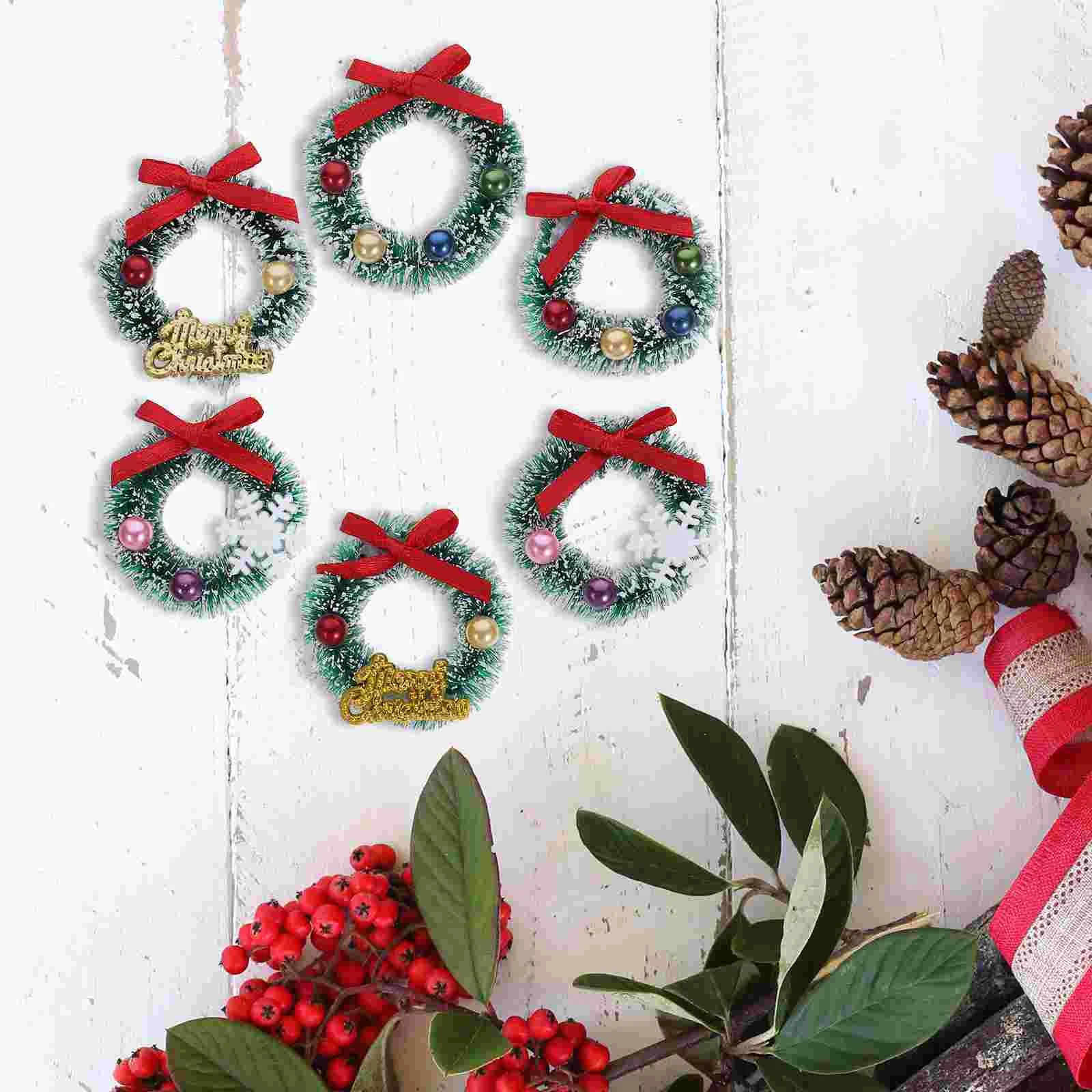 6 шт. украшения для букета Рождественский дом микро пейзажные гирлянда фигурка