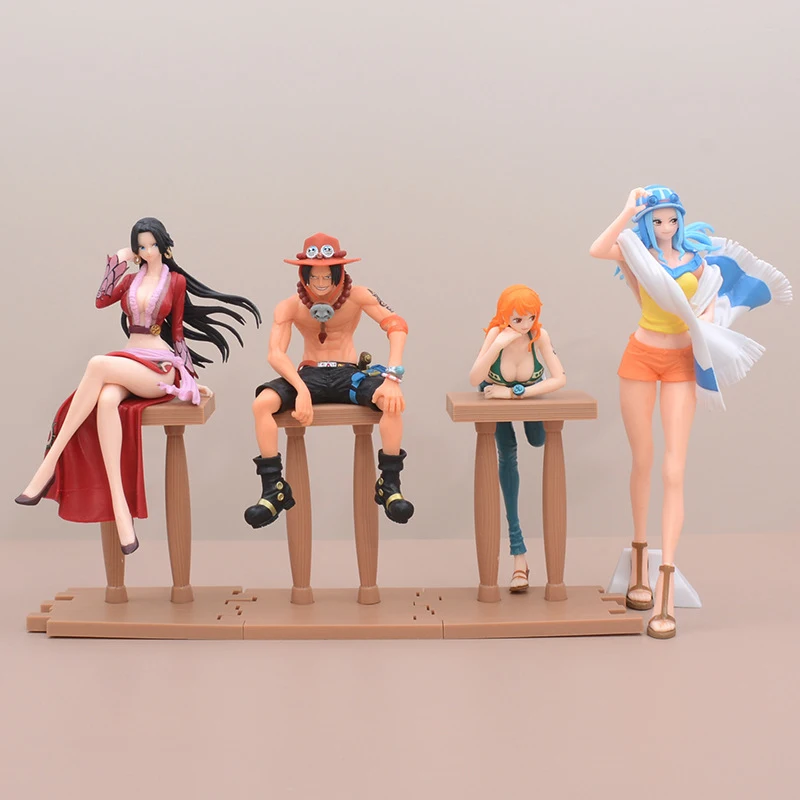 

20cm Anime One Piece Action Figure Ace Boa Hancock Nami Vivi Swimsuit Sexy Girl Doll PVC Collectible Model Toys Car Decoration