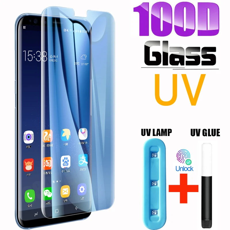 

UV Tempered Glass For Samsung Galaxy S10 S21 Plus Glass S9 S8 Screen Protector S20 S10e S 9 8 10 e Note 20 Ultra S10 Note 8 9 10