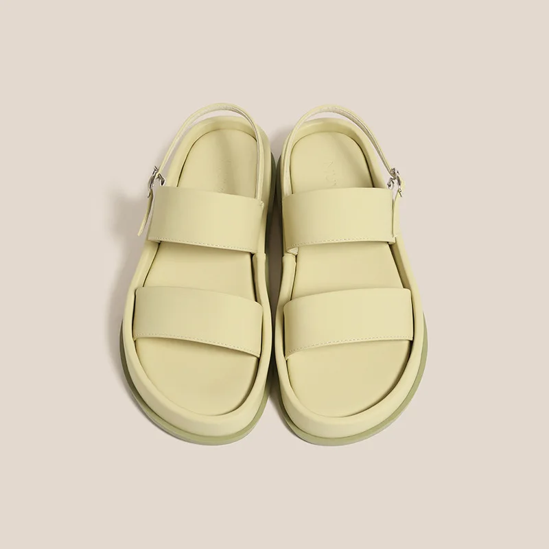 

Сандалии женские пляжные на плоской подошве, Повседневная модная обувь с открытым носком, мягкая подошва, цвет белый/зеленый, лето, 2022