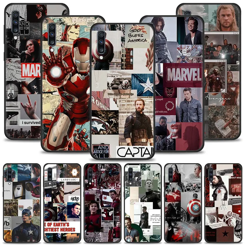 

Marvel Phone Case For Samsung Galaxy A50 A10 A70 M31 Coque A30 A20e M30s A20s M51 M31s M52 Funda Marvel Hero Cartoon Patterned