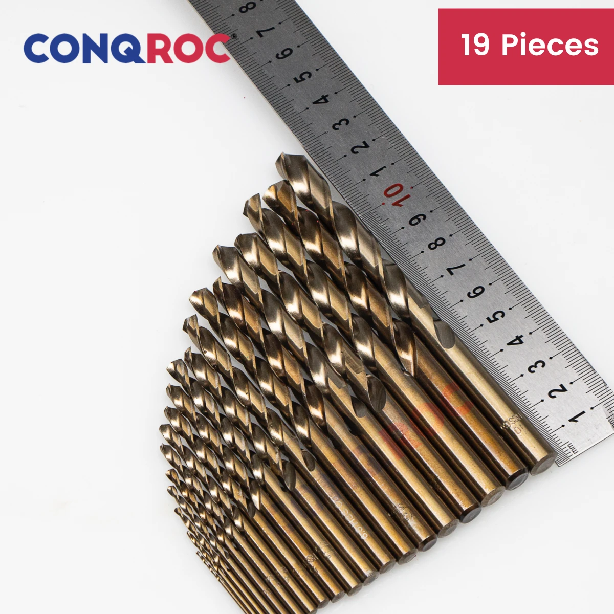 Набор сверл из кобальта HSS M35 с прямым хвостовиком металлический чехол диаметр 19