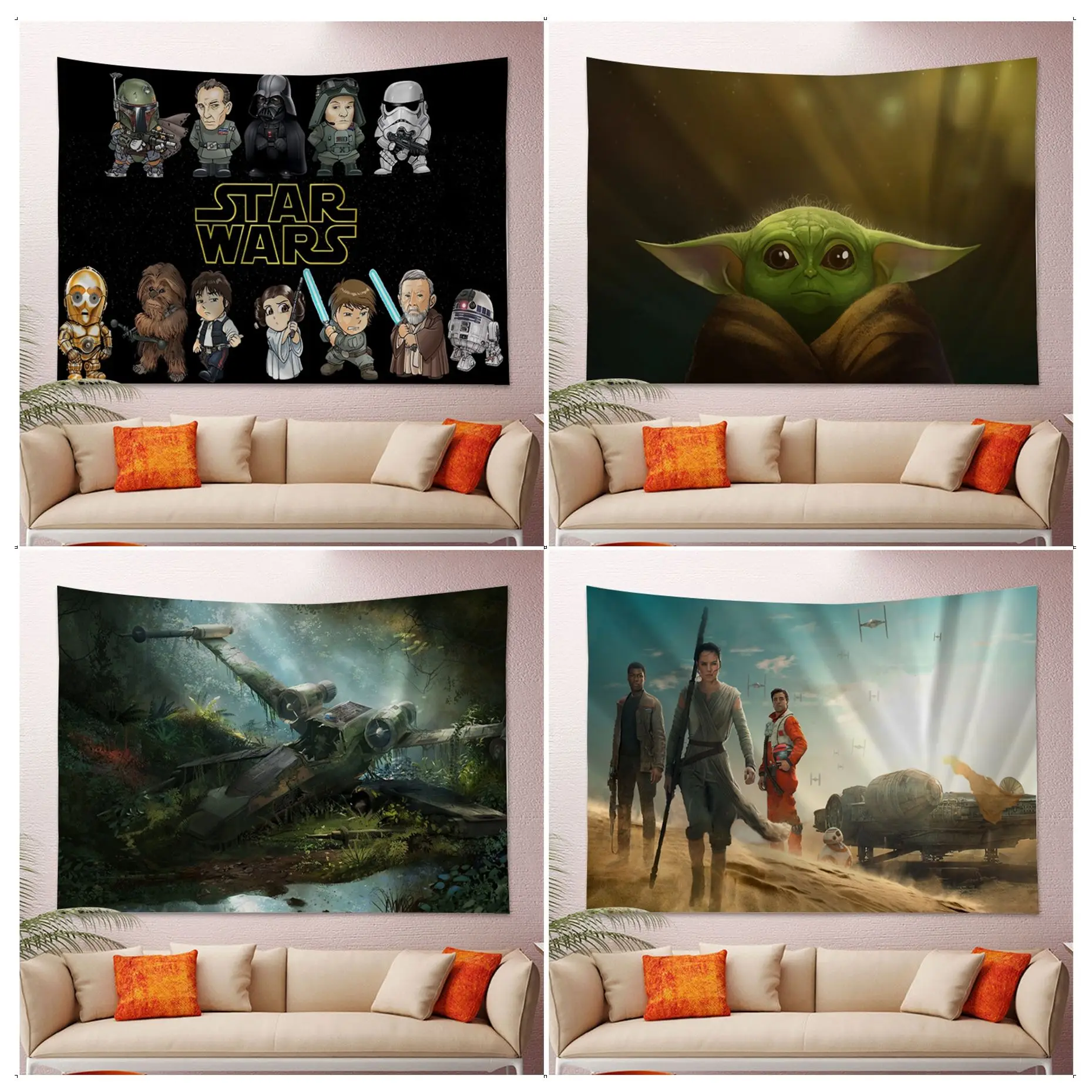

Disney Star Wars Chart Tapestry Hippie Flower Wall Carpets Dorm Decor Wall Hanging Sheets