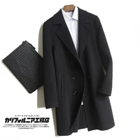100 wool mens double sided woolen coat high end business casual medium and long fashion cashmere tops purchasing wholesale
