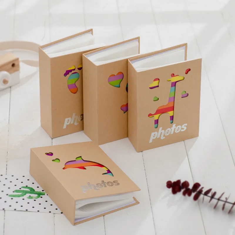 

100 Pockets 6 Inch Kraft Paper Photo Album Picture Storage Frame for Kids Children Gift Scrapbooking Picture Case Photo Album