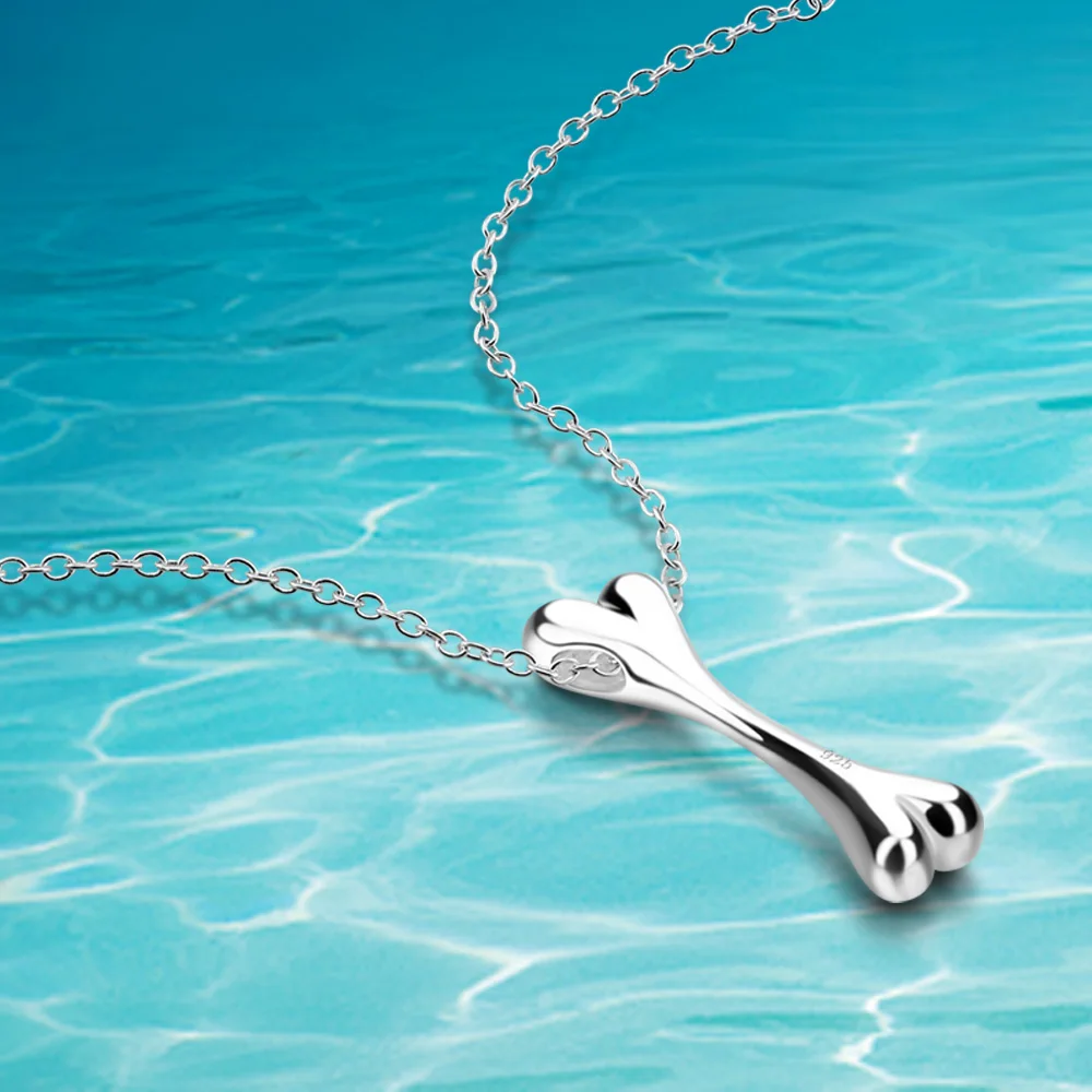 

925 sterling silver skeleton necklace for men women bone pendant necklaces delicate personality jewelry trend gift