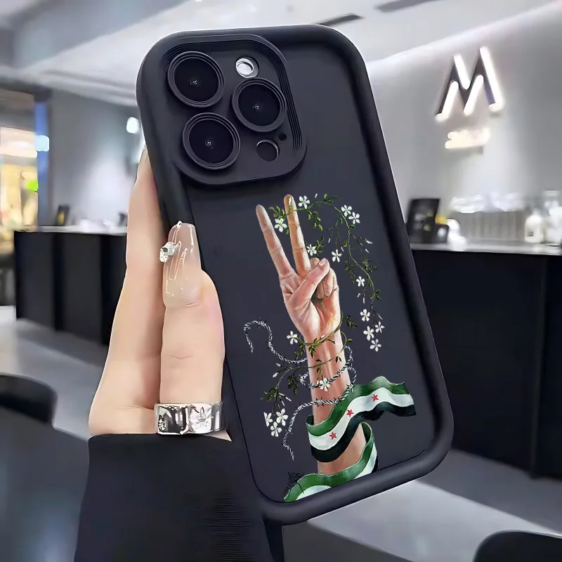 Фото Чехол для телефона с флагом Сирийской революции для Samsung S25 S24 S23 S22 S21 S20 Note 20 FE Plus Ultra 4G 5G Мягкий силиконовый чехол из ТПУ №4