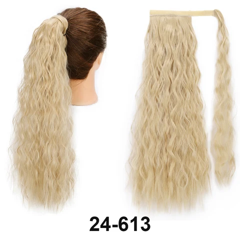 AISI HAIR Синтетические длинные прямые накладные волосы на клипсе для наращивания конского хвоста термостойкие синтетические накладные волосы с конским хвостом