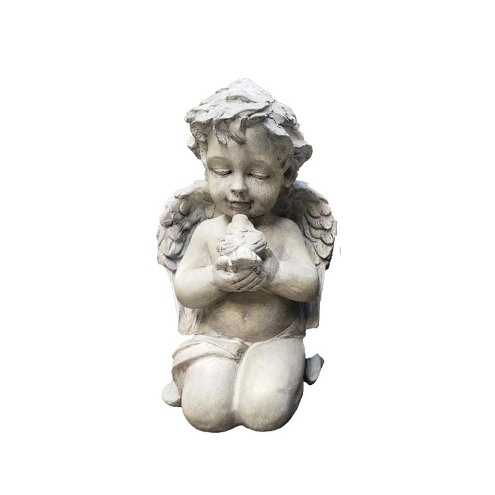 

Adorable Angel Table Centerpieces Resin Statue Sculptures Miniature Ornaments Desktop Backyard Housewarming type1