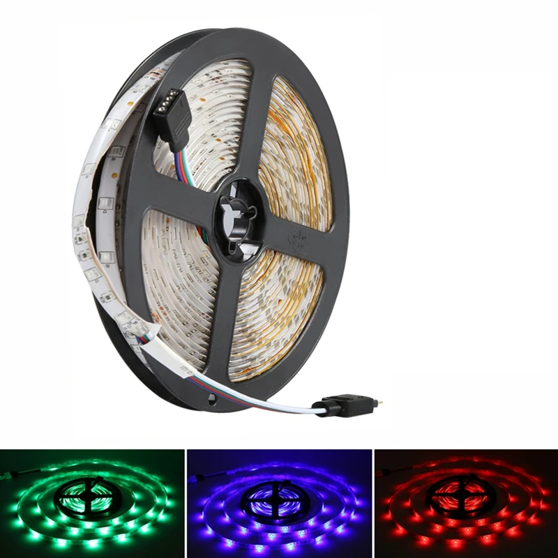 

300 светодиодов 3528 Smd Rgb светодиодная фотолента + 44 клавиши ИК-пульт дистанционного управления не водонепроницаемый 12 В постоянного тока 60 светодиодов Гибкая лента для освещения