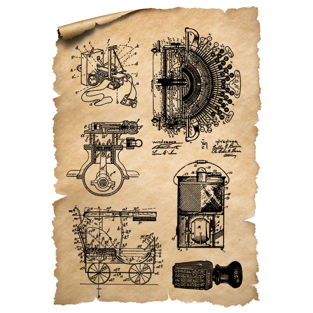 

Retro Mechanical Transparent Clear Silicone Stamps for DIY Scrapbooking/Rubber Stamp Photo Album Decorative Card Making 11*16cm