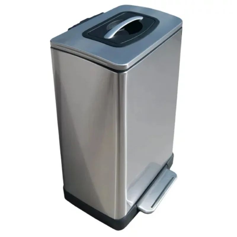 

Household Essentials 40L Krusher Stainless Steel Manual Trash Compactor Garbage Can