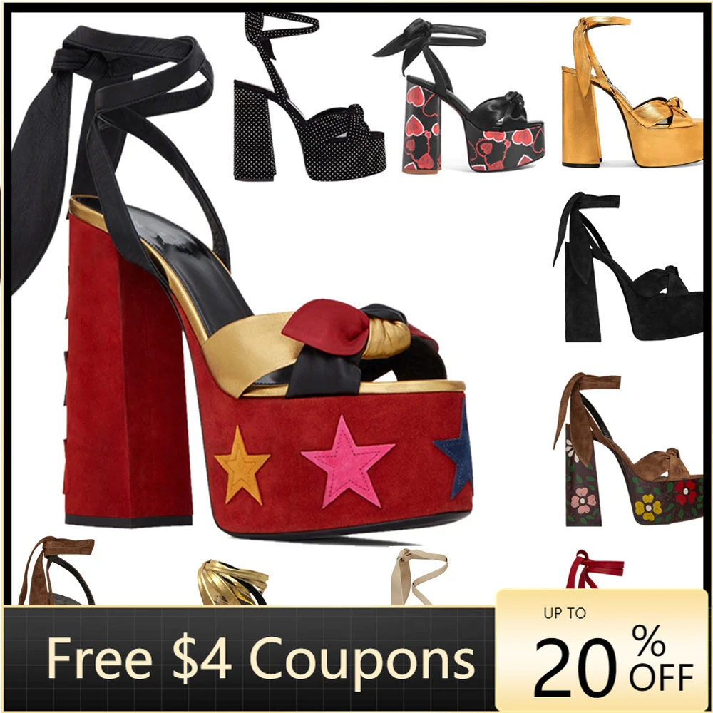 

CHMILE CHAU Women Luxury Designers Sandals Sexy Fetish Platform High Heels Shoes Evening Party Lace-up Sandalia Feminina D-SL-4