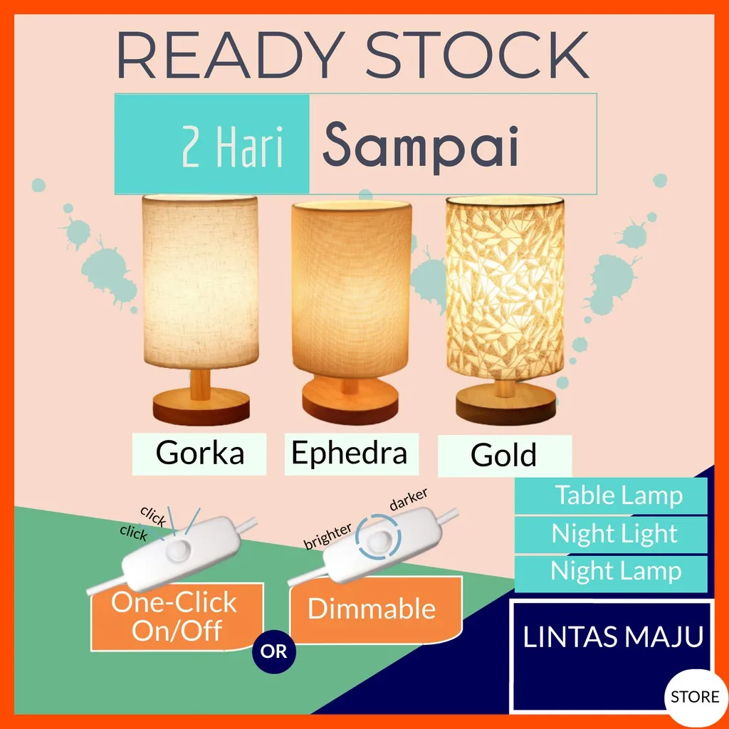 

Ephedra LED Night Light Bed Table Lamp Non-Dimmable Ready stockLintas Maju
