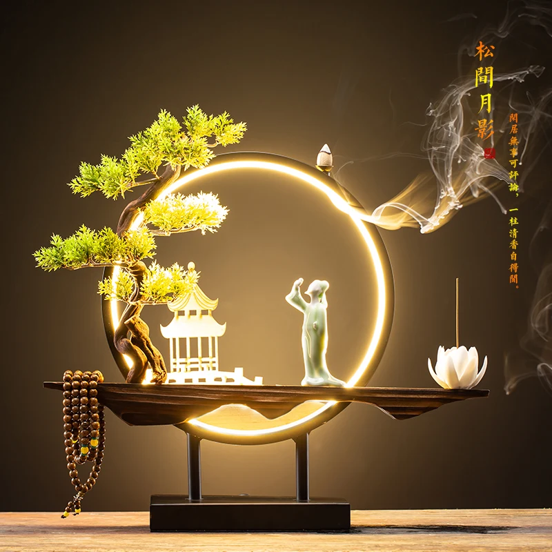 

Cones Holder Incense Fountain Smoke Waterfall Creative Hanging Incense Burner Backflow Charbon Encens Home Decoraction Luxury Z6