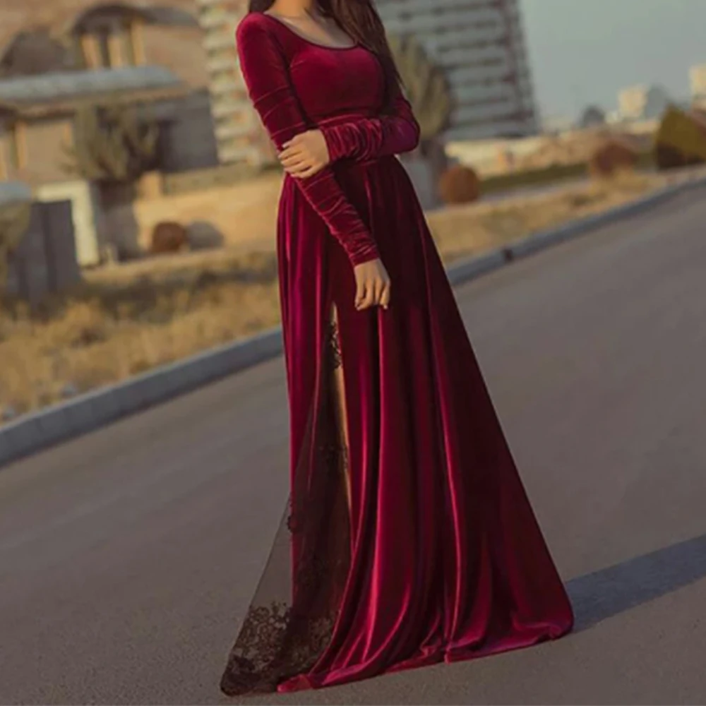 Бордовое Платье Ниже фото 19