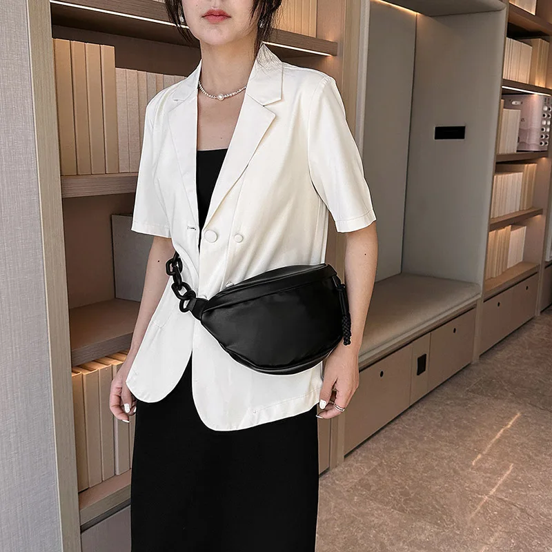 Модная простая поясная сумка через плечо для женщин однотонная полиэстеровая
