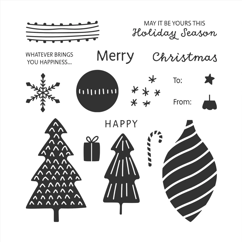 

MECRAFT Christmas Spruced Up Stamp Seal New Arrival 2023 For Diy Scrapbooking Paper Card Making Album Craft Clear Stamps AA