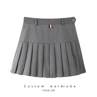 all match high waisted suit material tb pleated skirt womens spring summer and autumn a line skirt skirt short skirt pants tide
