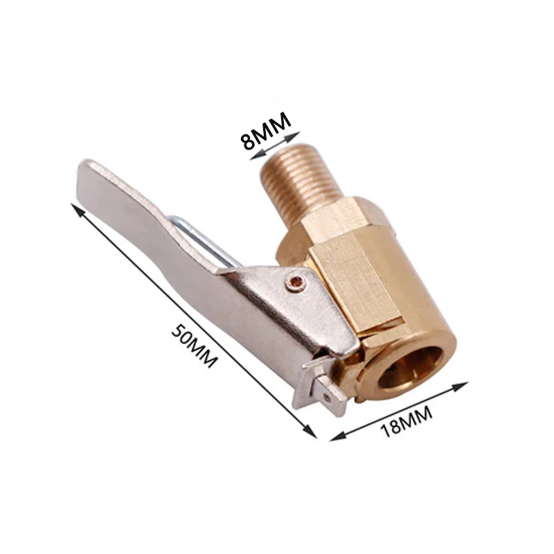 Портативный надувной насос для автомобильных шин, воздушный патрон, насос, соединитель клапана, клипса, адаптер, автомобильный латунный 8 мм колесный клапан для шин