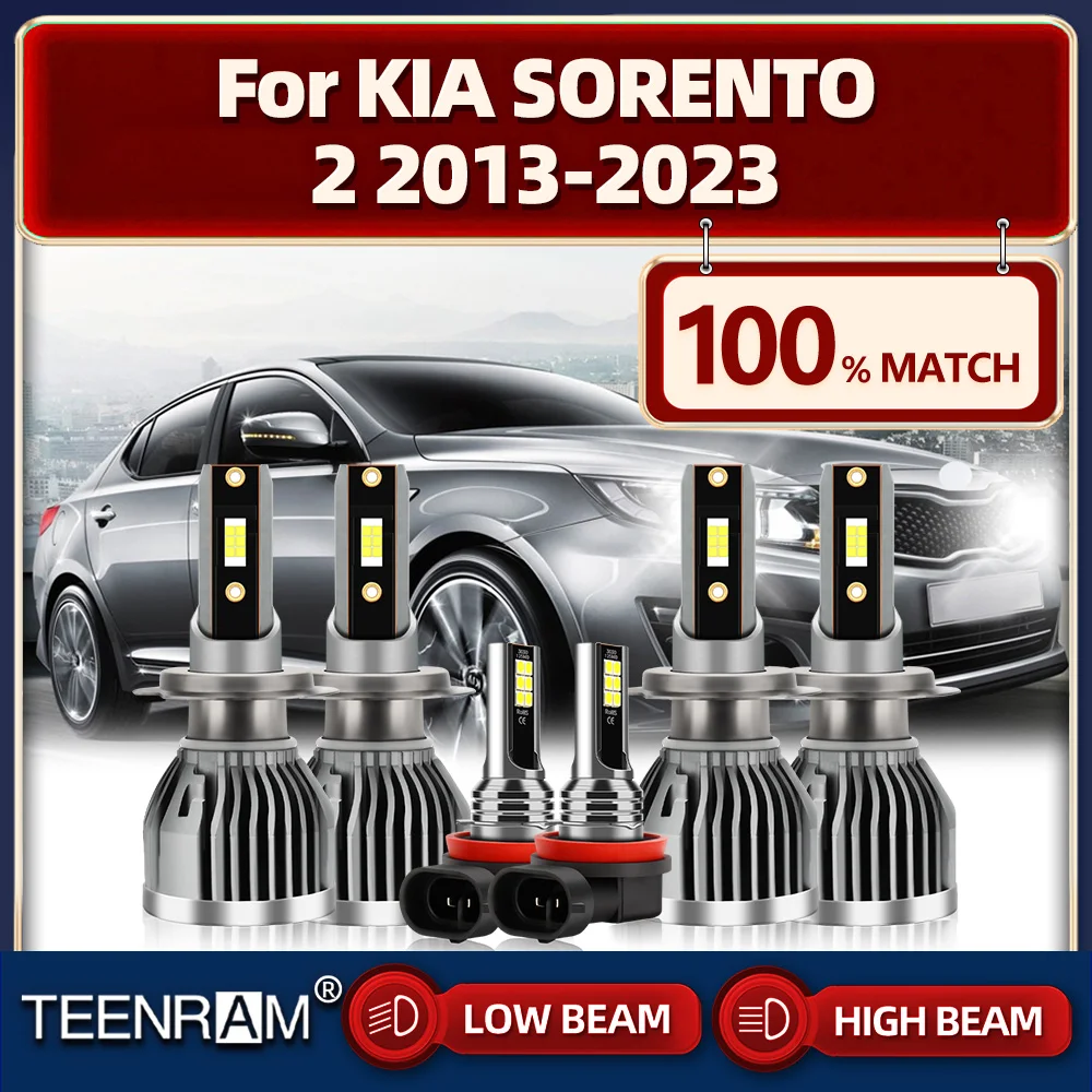 

Лампы Canbus для передних фар 2013 лм, дальний и ближний свет, Автомобильные противотуманные фары 12 В для KIA SORENTO 2 2017-2018 2019 2020 2021 2022 2023