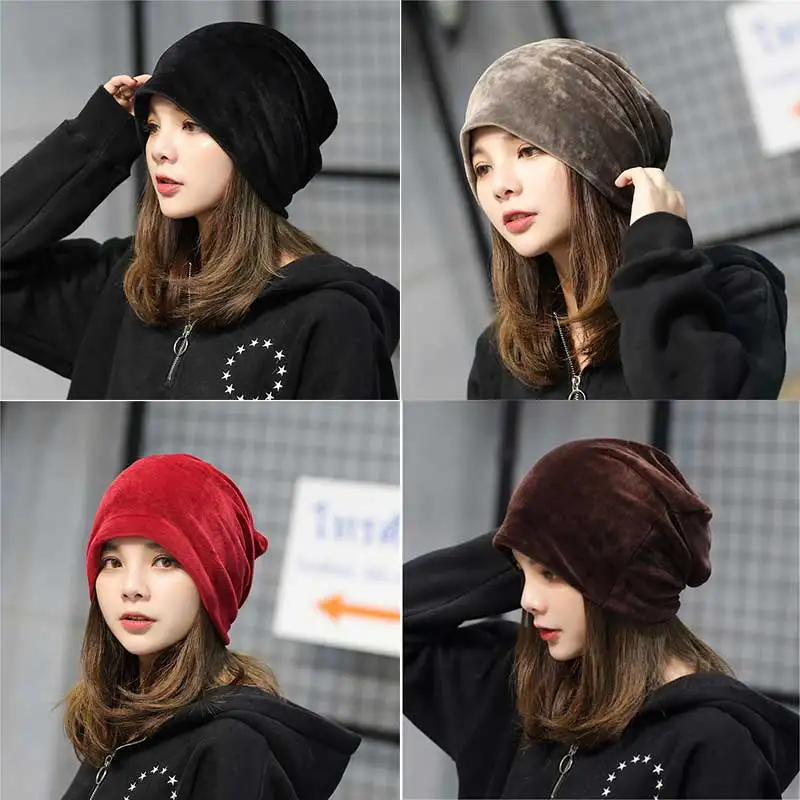 

Бархатная шапка-бини, Зимняя Теплая шапка-бини, Лыжные шапки в стиле хип-хоп для женщин, Весенняя Кепка оверсайз для мужчин, женская шапка