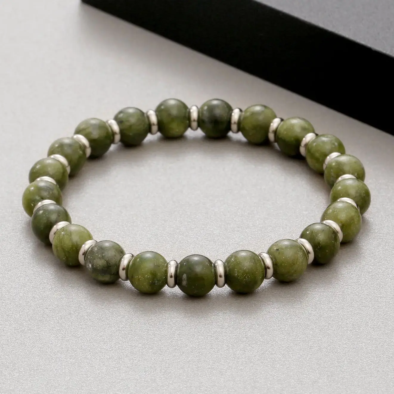 Браслет с бусинами из натурального камня для женщин и мужчин эластичный браслет