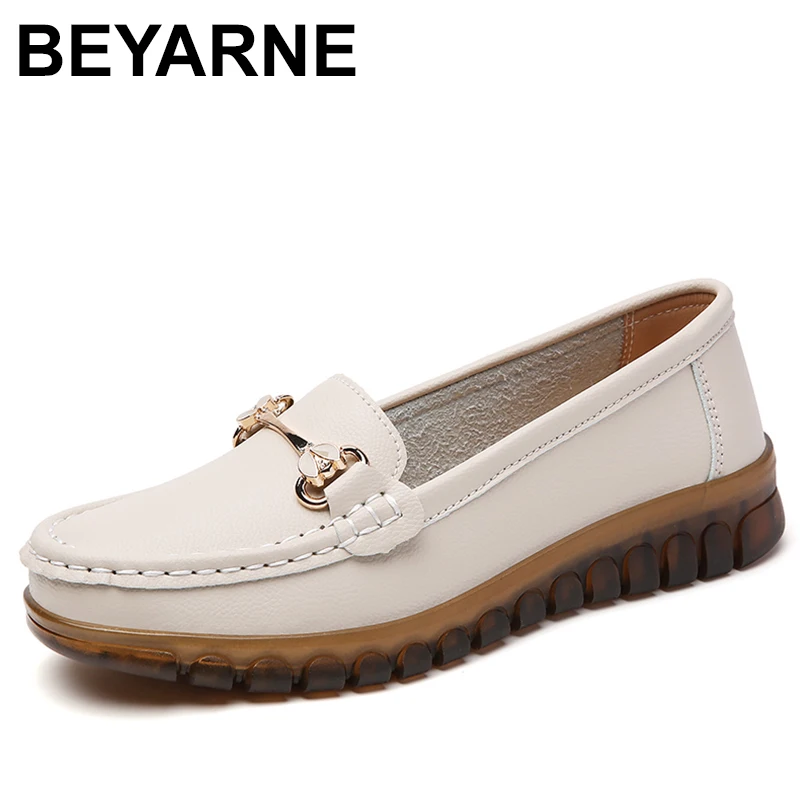 2023 New Fashion Women Genuine Leather Loafers Luxury Woman Flats Soft Casual Shoes Female Slip-on Boat Walking Business Shoes