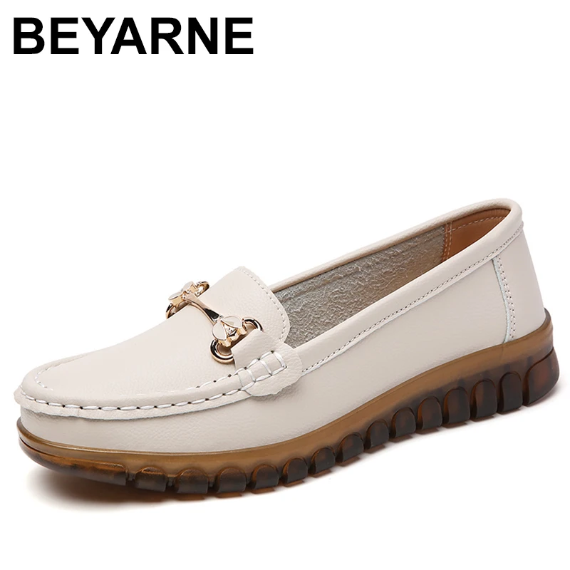 

2023 New Fashion Women Genuine Leather Loafers Luxury Woman Flats Soft Casual Shoes Female Slip-on Boat Walking Business Shoes