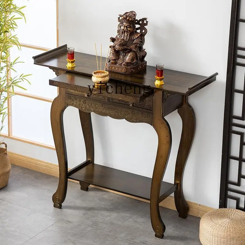 

XL New Chinese Style Console Altar Zen Living Room Bodhisattva a Long Narrow Table Modern Guan Gong Table Decoration