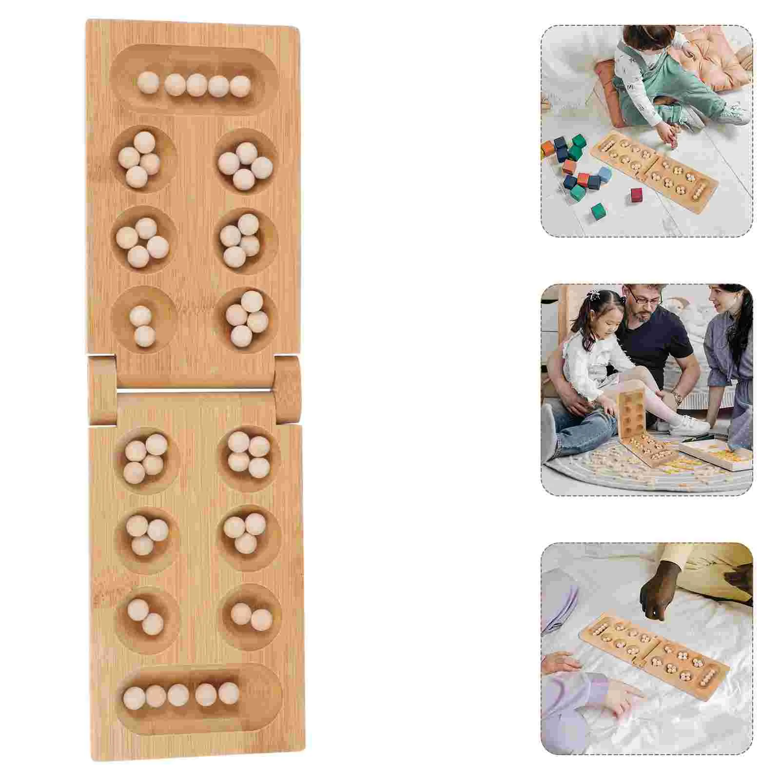 

Mancala Game Board Chess African Wood Set Folding Wooden Kids Family Puzzle Travel Toy Strategic Marble Strategy Bead Games