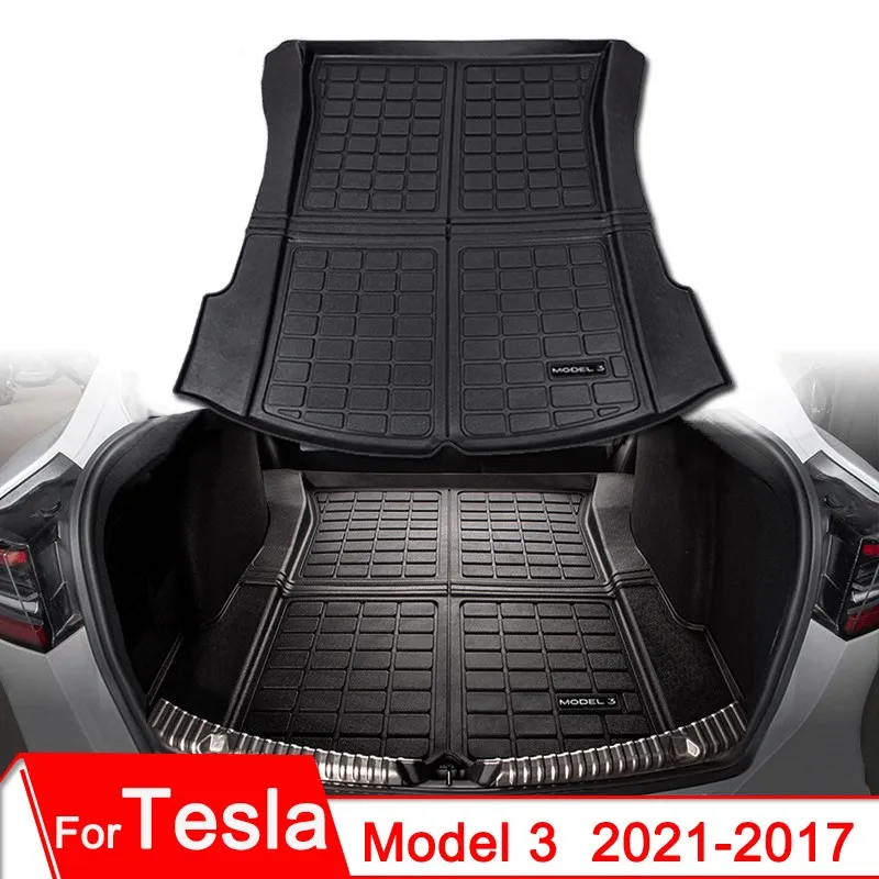 

ТПЭ автомобильный коврик для заднего багажника Tesla Model 3 2021, аксессуары для багажника, защитный коврик, модель3 2017-2022, коврик для багажника, но...