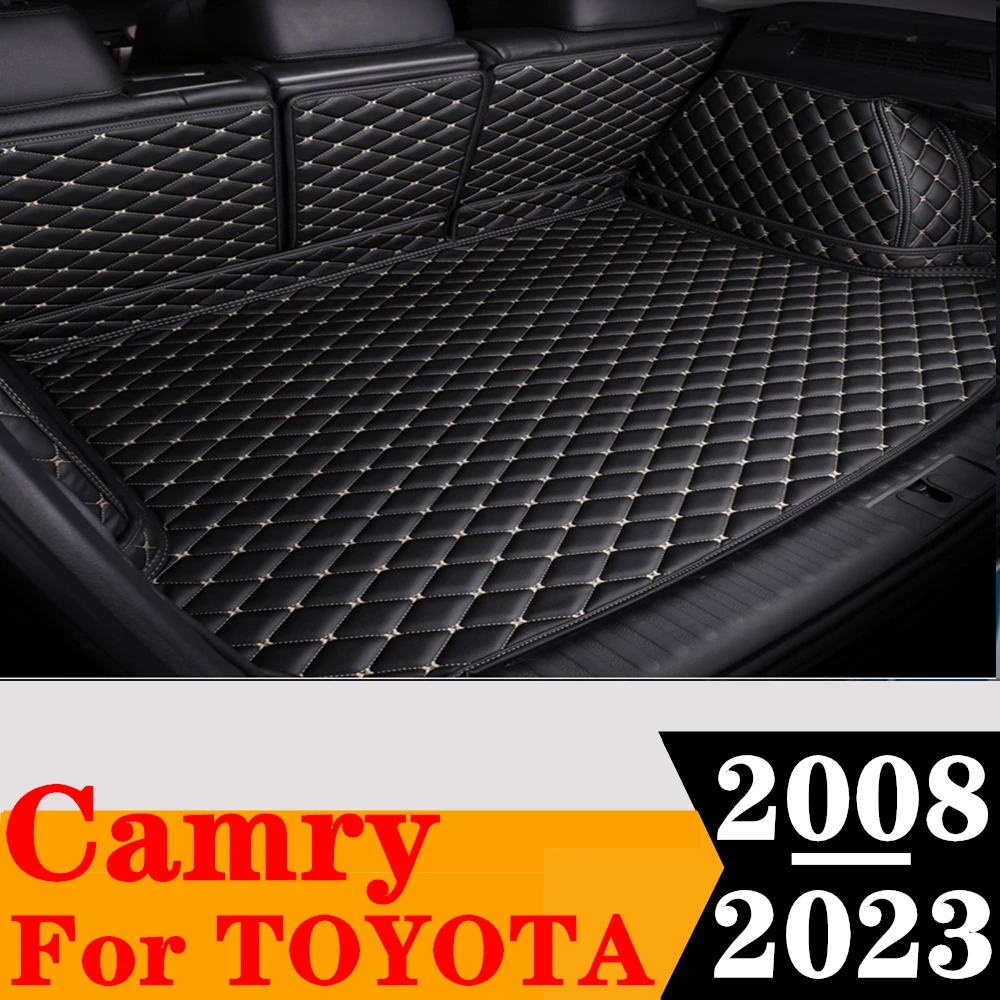 

Sinjayer Waterproof Highly Covered Car Trunk Mat Tail Boot Pad Carpet Cover High Side Cargo Liner For TOYOTA Camry 2008 09-2023