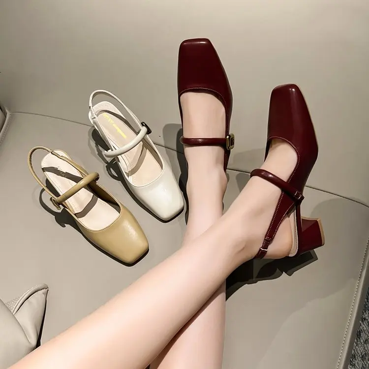 

Женские туфли на низком каблуке, туфли-лодочки с квадратным носком в стиле ретро, Туфли Мэри Джейн, повседневные туфли на весну и осень, женская обувь на высоком каблуке, 2023