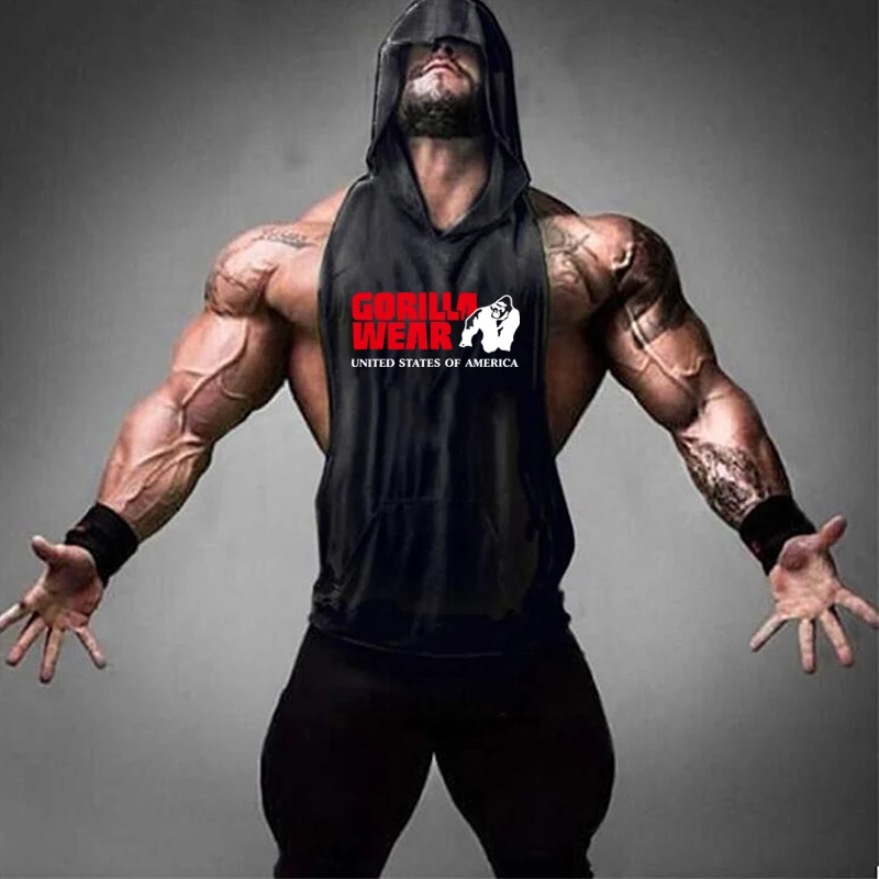 

Muscle Guys Brand clothing Bodybuilding hoodie Shirt Fitness Men Tank Top Muscle Vest Stringer Undershirt Gym Gorilla TankTop