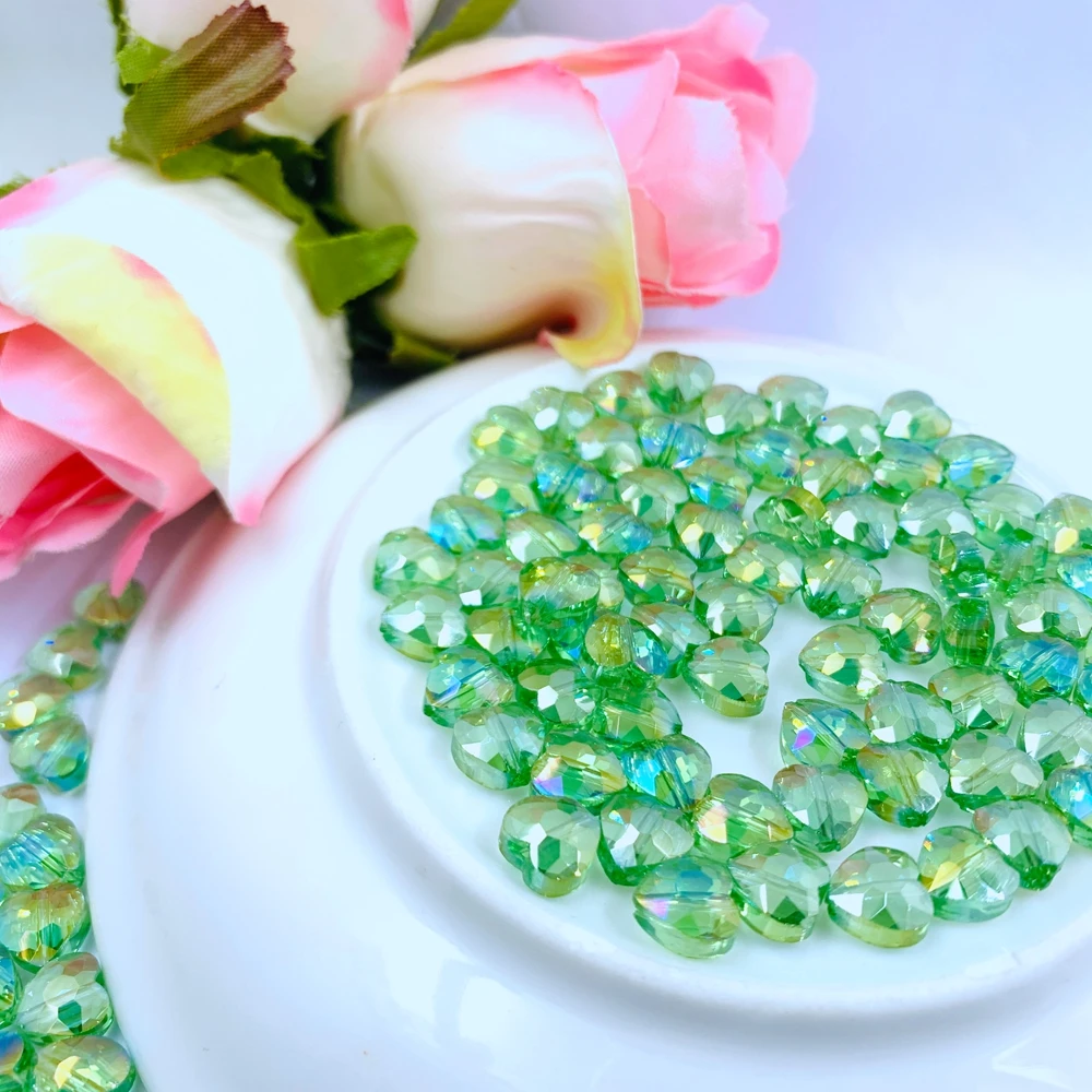 Стеклянные хрустальные бусины в форме сердца 8 мм 20 шт. упаковке много цветов для