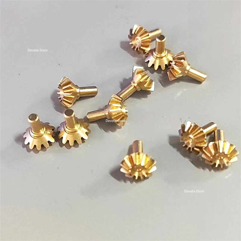 

1:1 0.5M 12T Copper Straight Bevel Gear With Shaft/Pin Hole Light Transmission Small Toy DIY Model