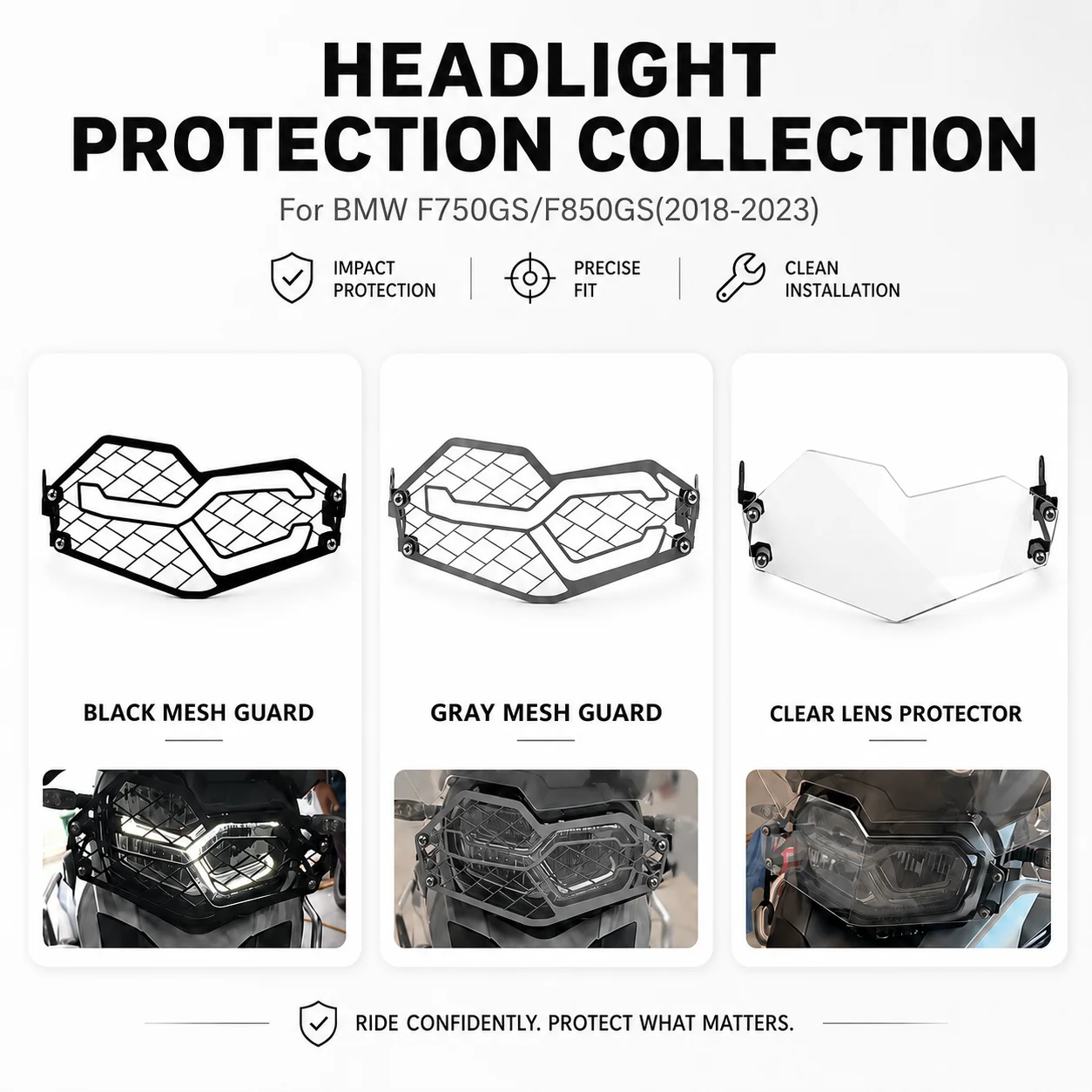 Фото Защитная решетка для фар мотоцикла BMW F750GS F850GS 2018-2023, сетчатый экран для фар, аксессуары №2