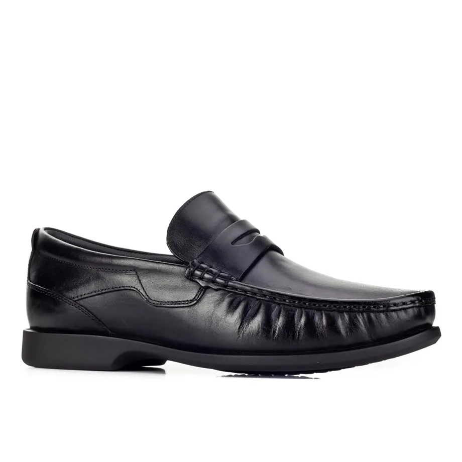 

Genuine leather black fur men's casual shoes