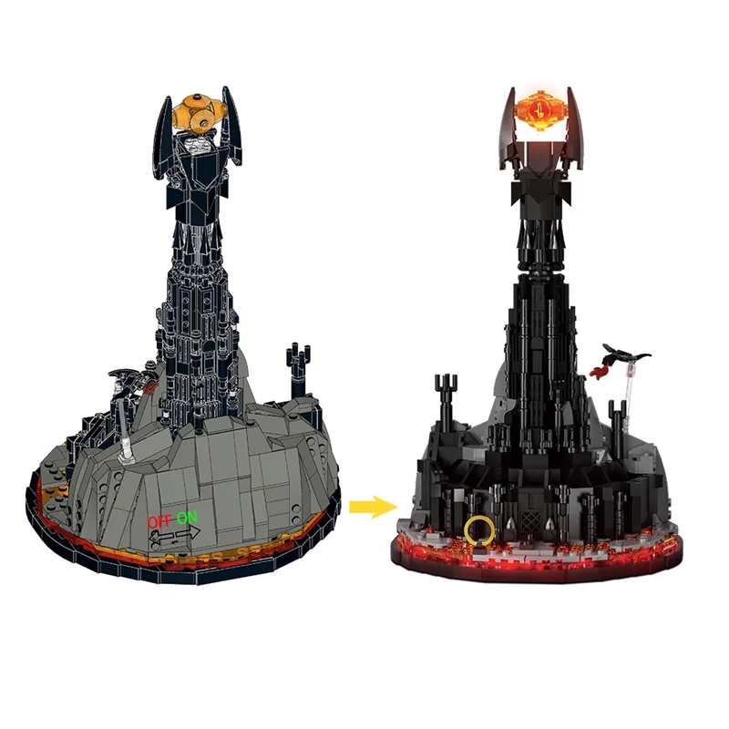 MOC Magic Gastle Lord Rings Blocks Eye of Sauron DIY Led Light Сборка кирпичей Коллекция игрушек Подарки для