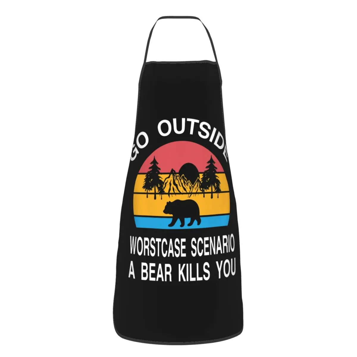 Custom Go Outside Worst Case Scenario A Bear Kills You Bib Фартук Шеф-кухар Приключения Кемпинг Таблиер