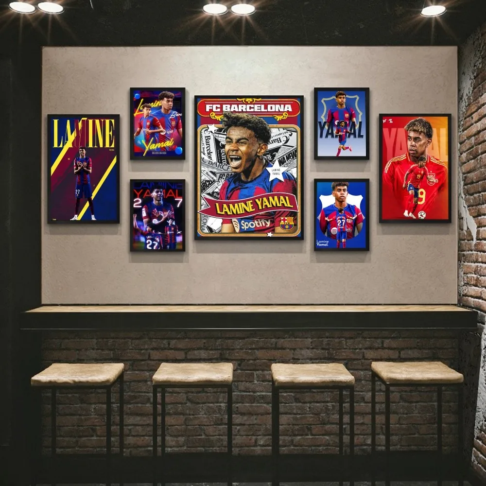 Постер L-Lamine FootballStar Y-Yamal клейкие настенные ретро-постеры высокого качества для