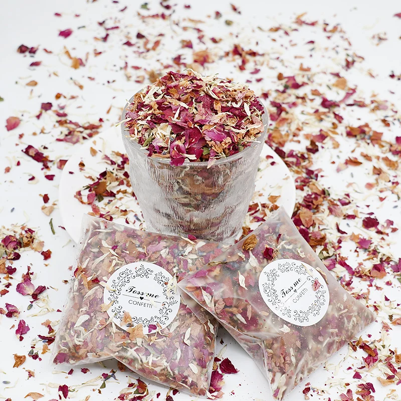 

5Packs Natural Wedding Confetti Dried Flower Rose Petals Pop Bridal Shower Birthday Party Decoration DIY Valentine's Day Gift