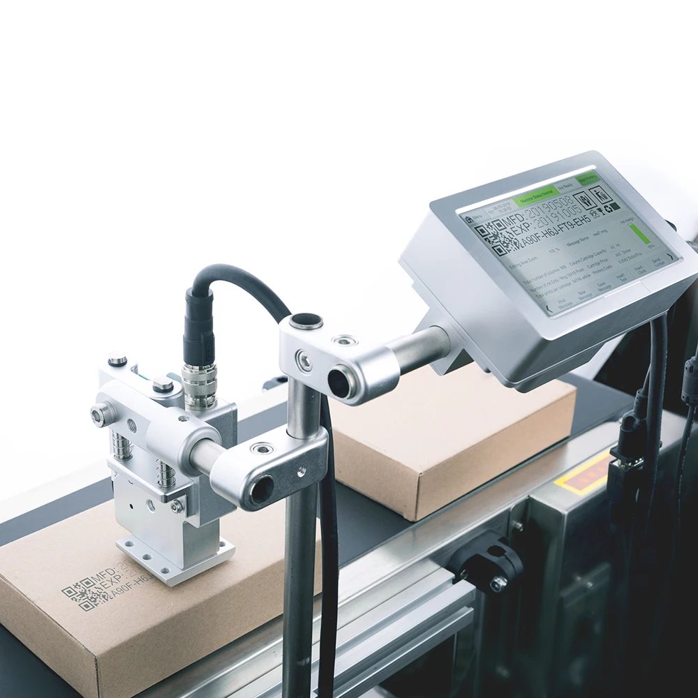 

Kelier Tij 2.5 cartridge plastic bag Bottle egg date coding machine batch automatic inkjet printer with conveyor belt