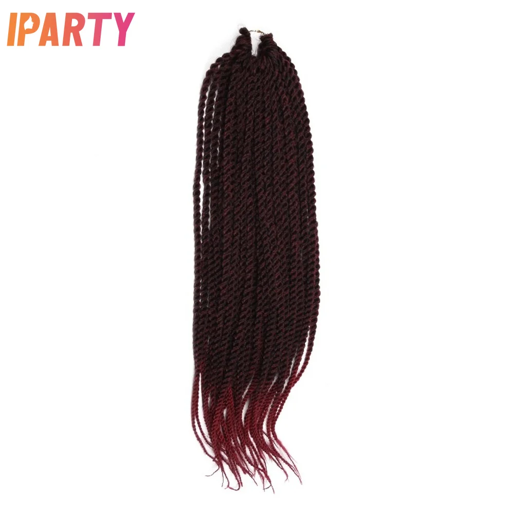 

Iparty Ombre Dark Red Synthetic Crochet Braiding Hair 20 Inches Faux Locs Hair Extension Multi Color Optional Daily